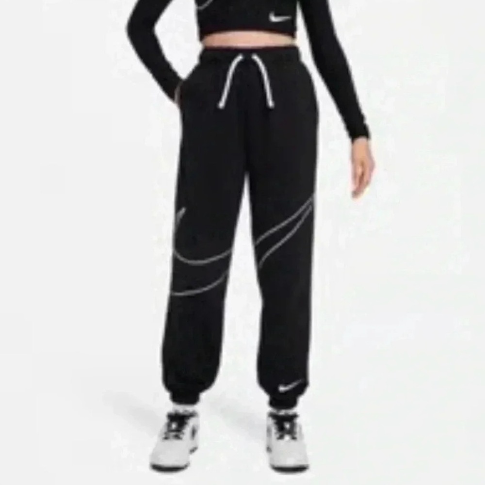 Nike Girls Medium Jogger Sweatpant Club Fleece Big Swoosh Oversized Baggy